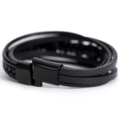 Proverbs 20:7 - Leather Cross Bracelet